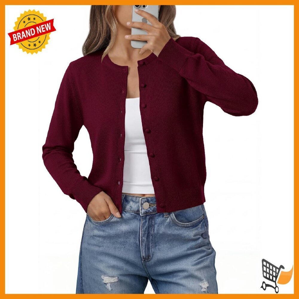 Cashmere Blend Cardigan Sweater Women's Button Down Lightweight Knit